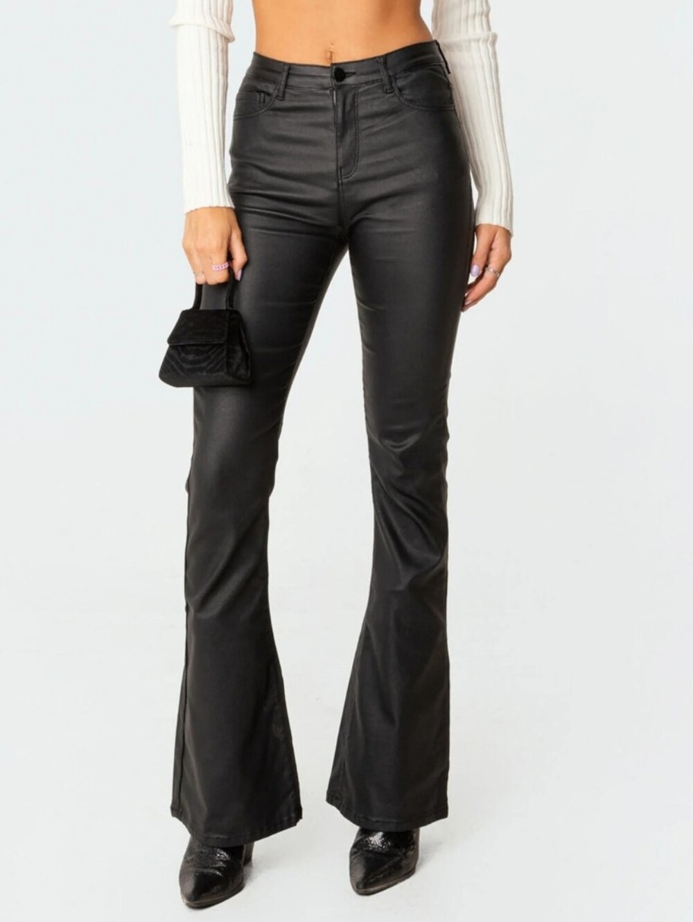Edikted Black Flare Jeans Bell Bottom Stretchy S